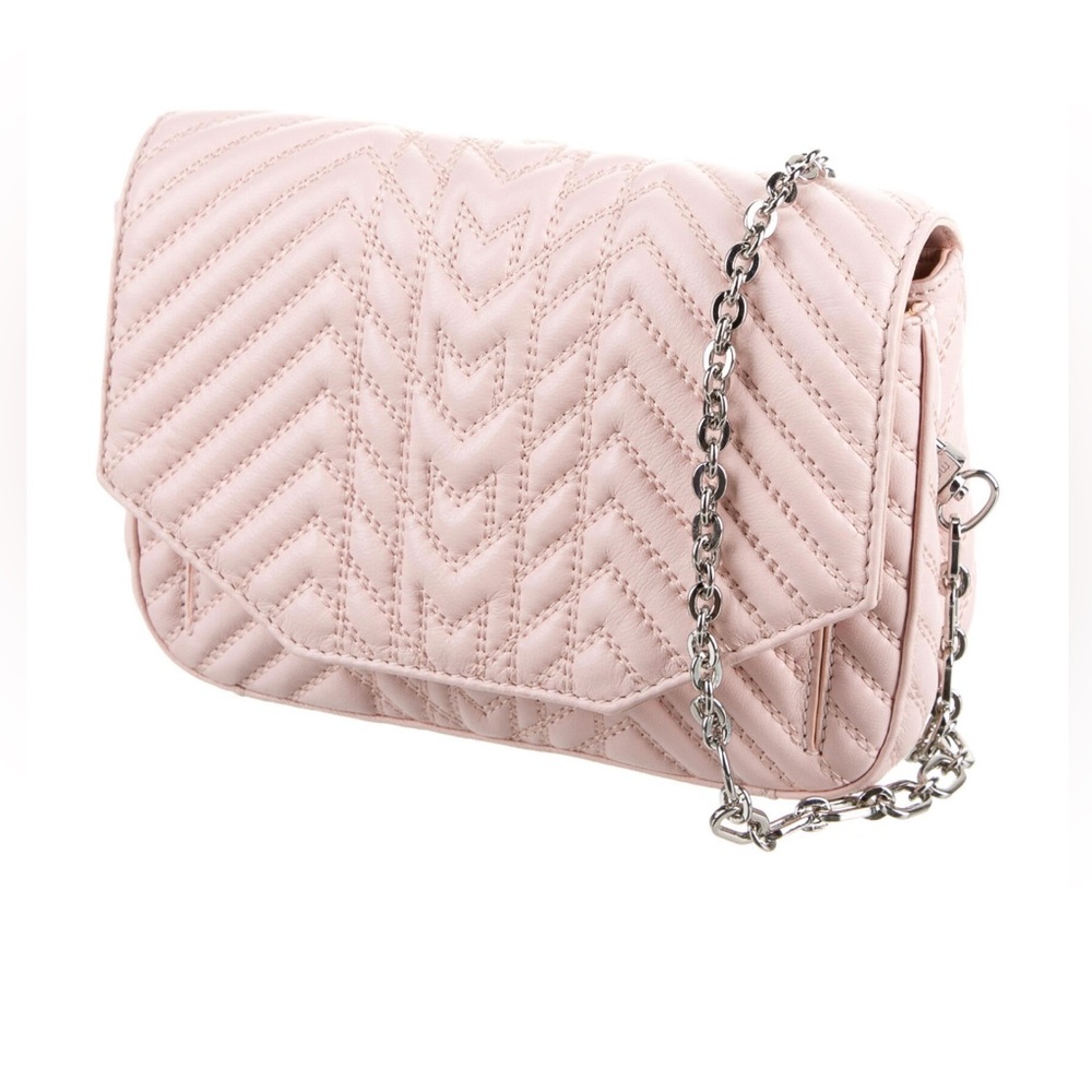 Clutch MAJE Sac Cuir Matelassé Evening Handbag Blush Nude Leather